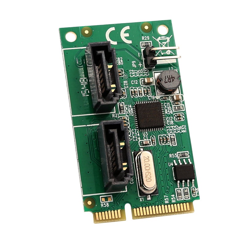 Syba 2 Port Mini PCIe to SATA III Controller Card AsMedia ASM1061 Chipset - Image 1